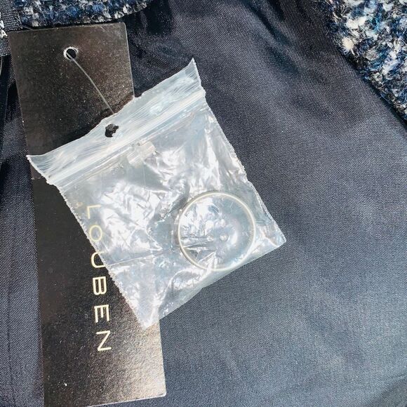 Louben Boucle Jacket Women's 10 NWT Tweed Blue Gray MSRP $285.00 Midnight - Picture 9 of 11